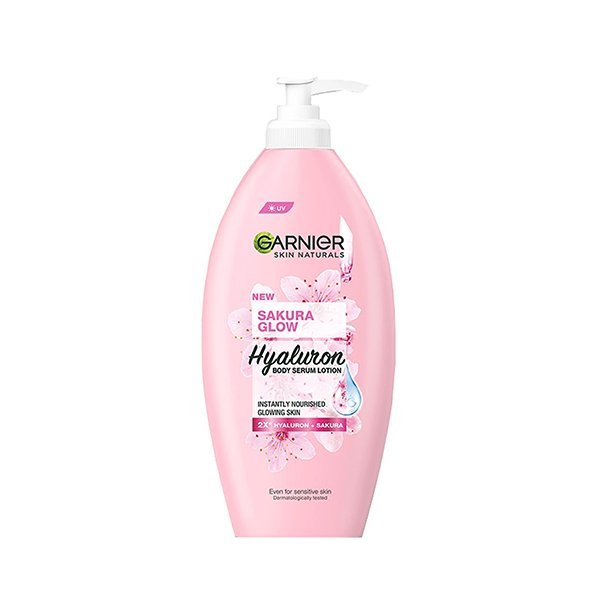 Garnier Sakura Glow Hyaluron Serum Body Lotion Nourished Moisturizer (400ml)